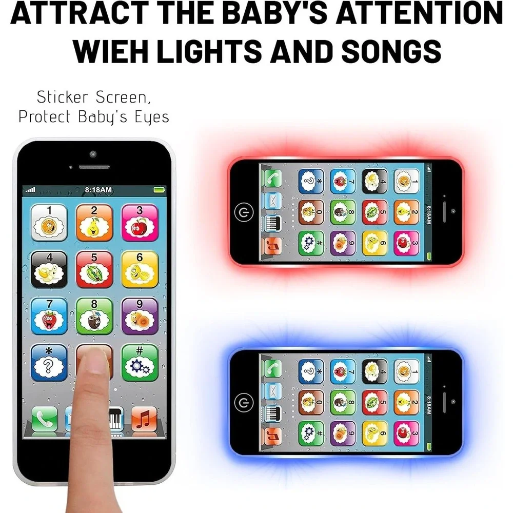 Rechargeable Kids Toy Smartphone Educational Learning‎ Phone with Lights Music